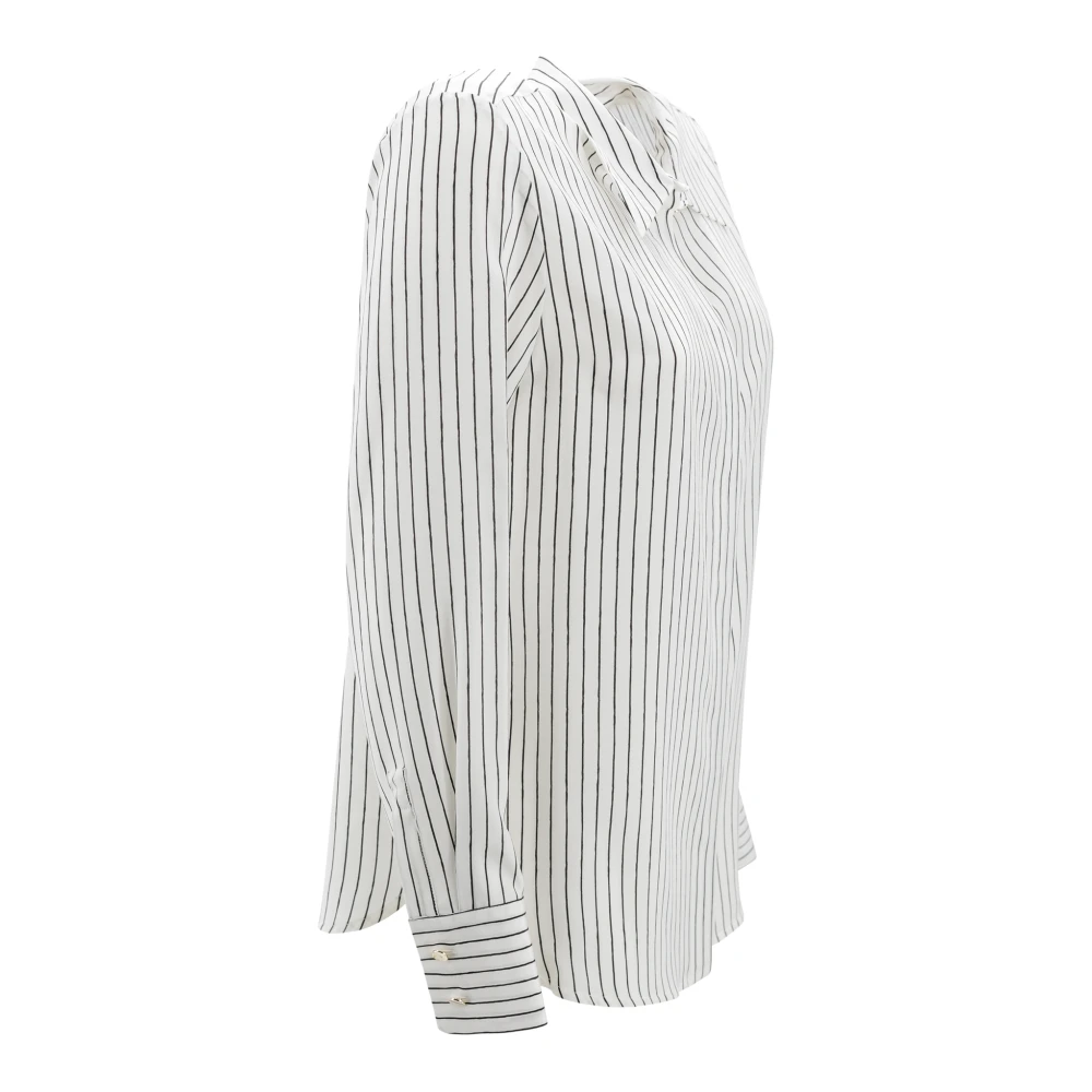 Max Mara Studio Zijden bedrukte overhemd met klassiek ontwerp White Dames