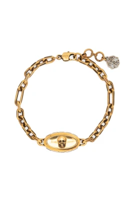 Guld Skull Kedjearmband