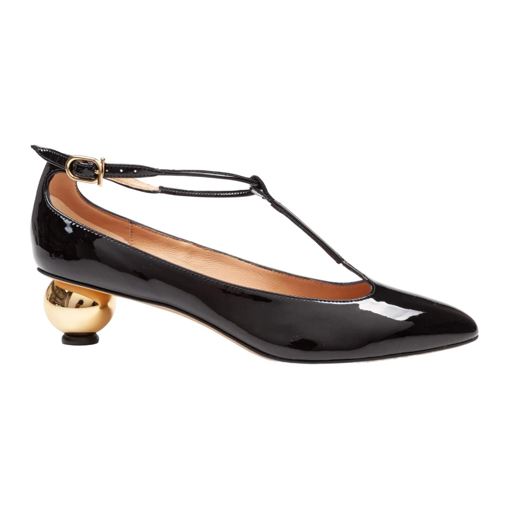 Ferragamo Women's Black T-Strap Pumps Elegant Style