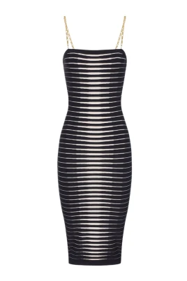 Stickad klänning med zebra jacquard