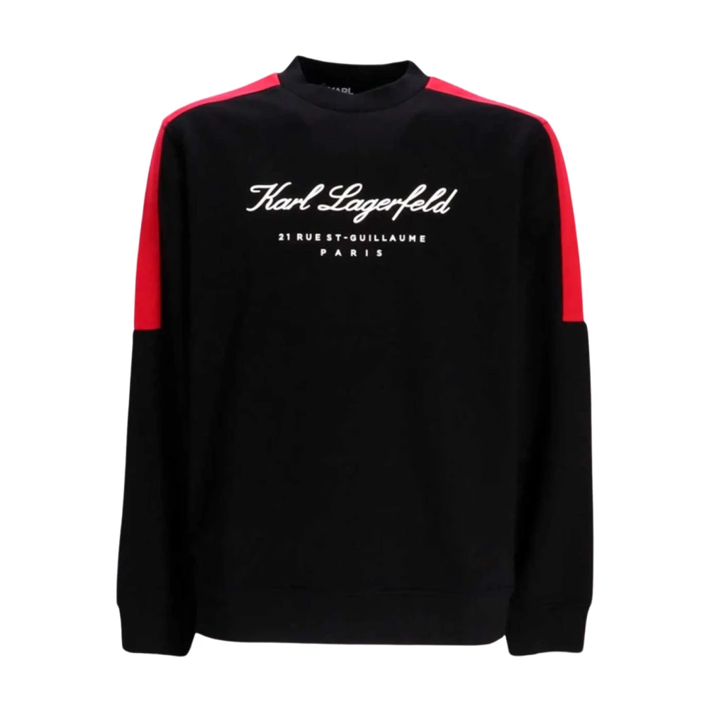 Karl Lagerfeld Sweatshirt met reliëfprint logo Black Heren