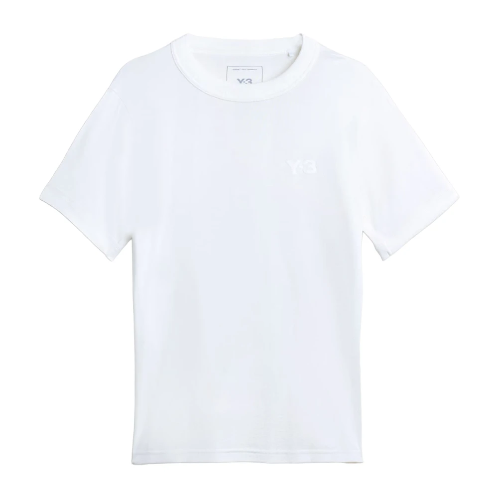 Y-3 Men's White Crew-Neck Logo Print T-Shirt