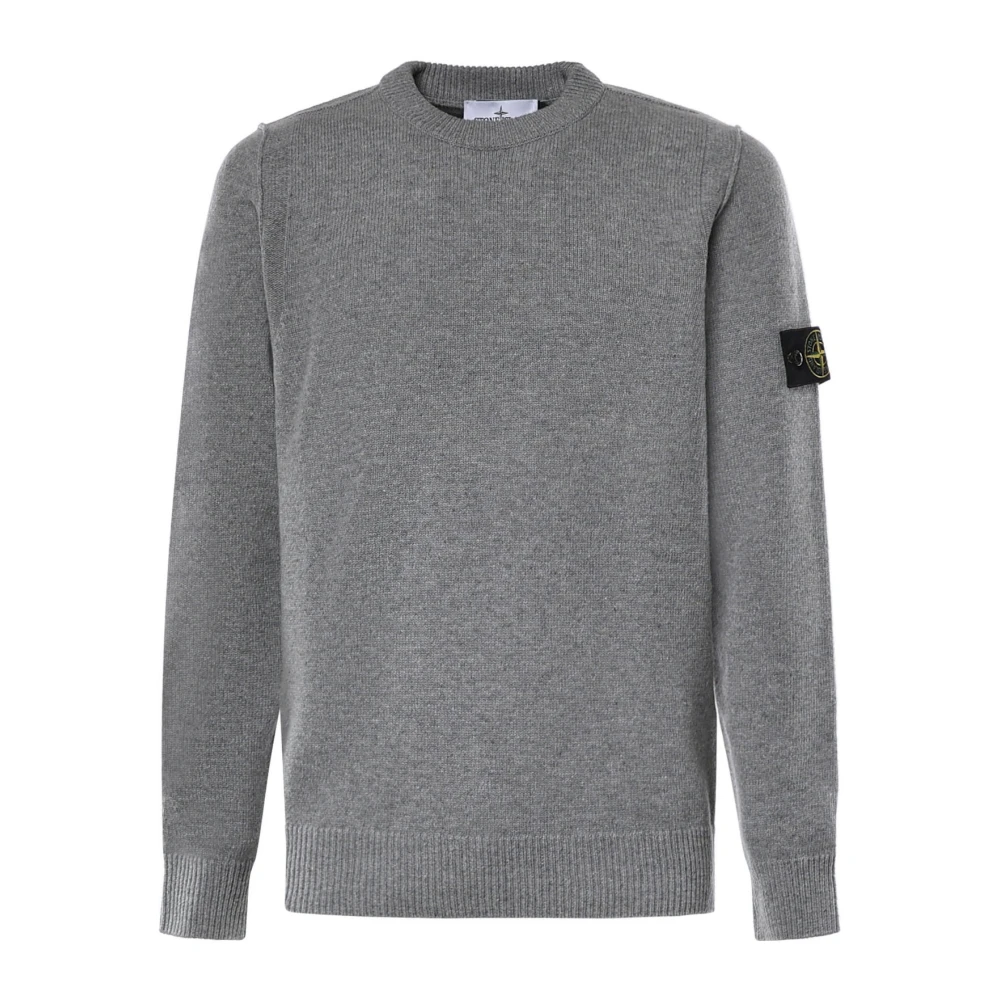 Stone Island Crew Neck Jumper - Male - Round-Neck Knitwear - Gray - L - Knitwear