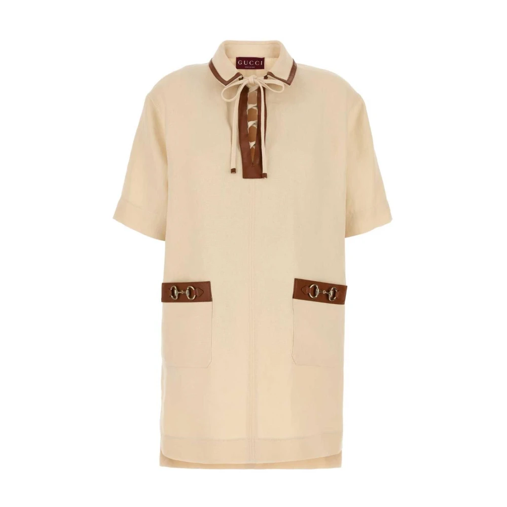 Gucci Beige Horsebit Detail Dress