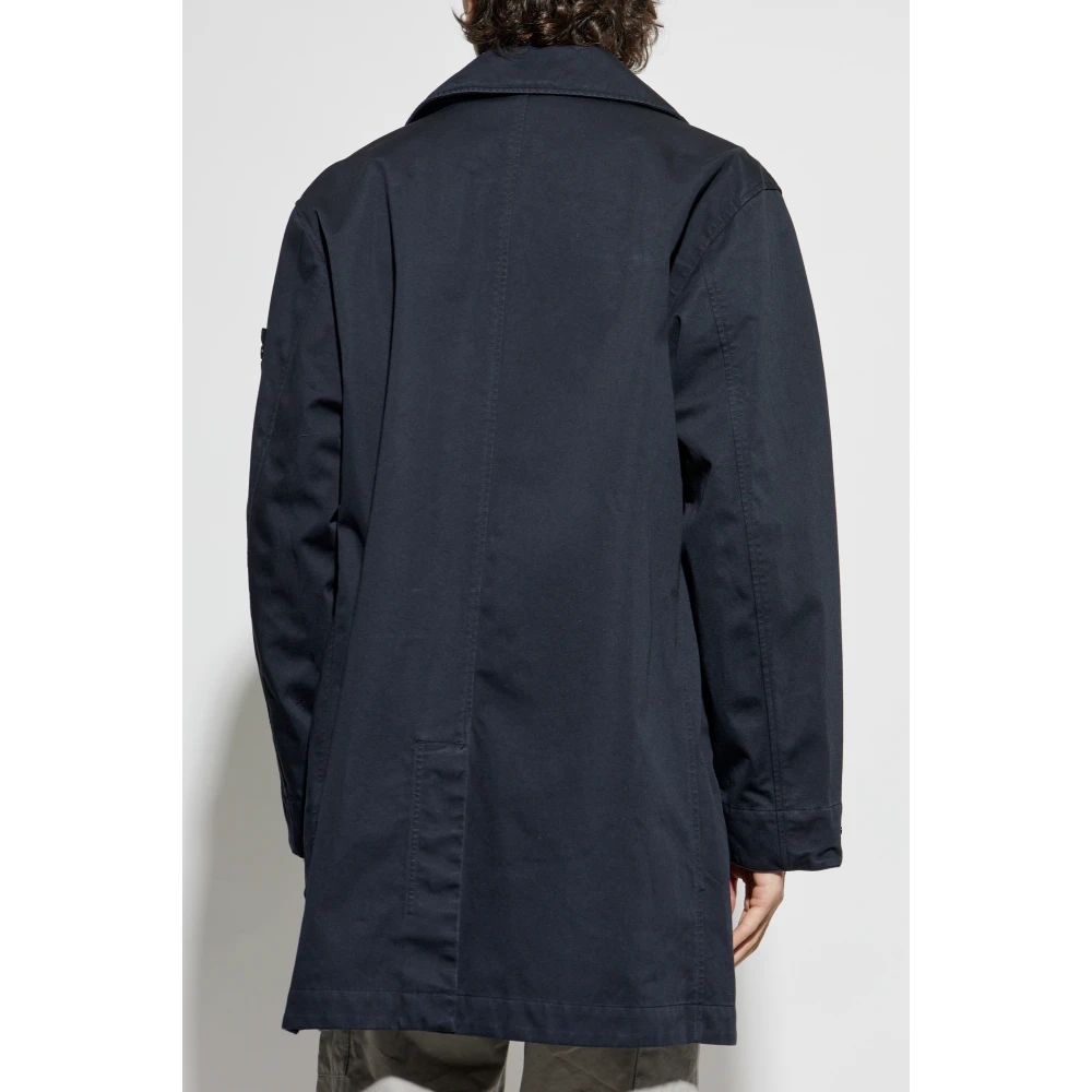 Stone Island Jas met logo Blue Heren