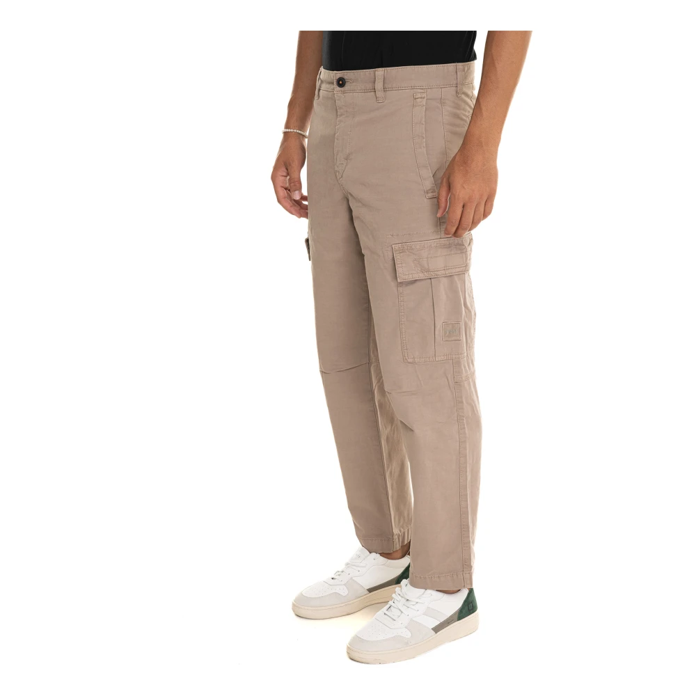 Boss Cargobroek met grote zijzak Beige Heren