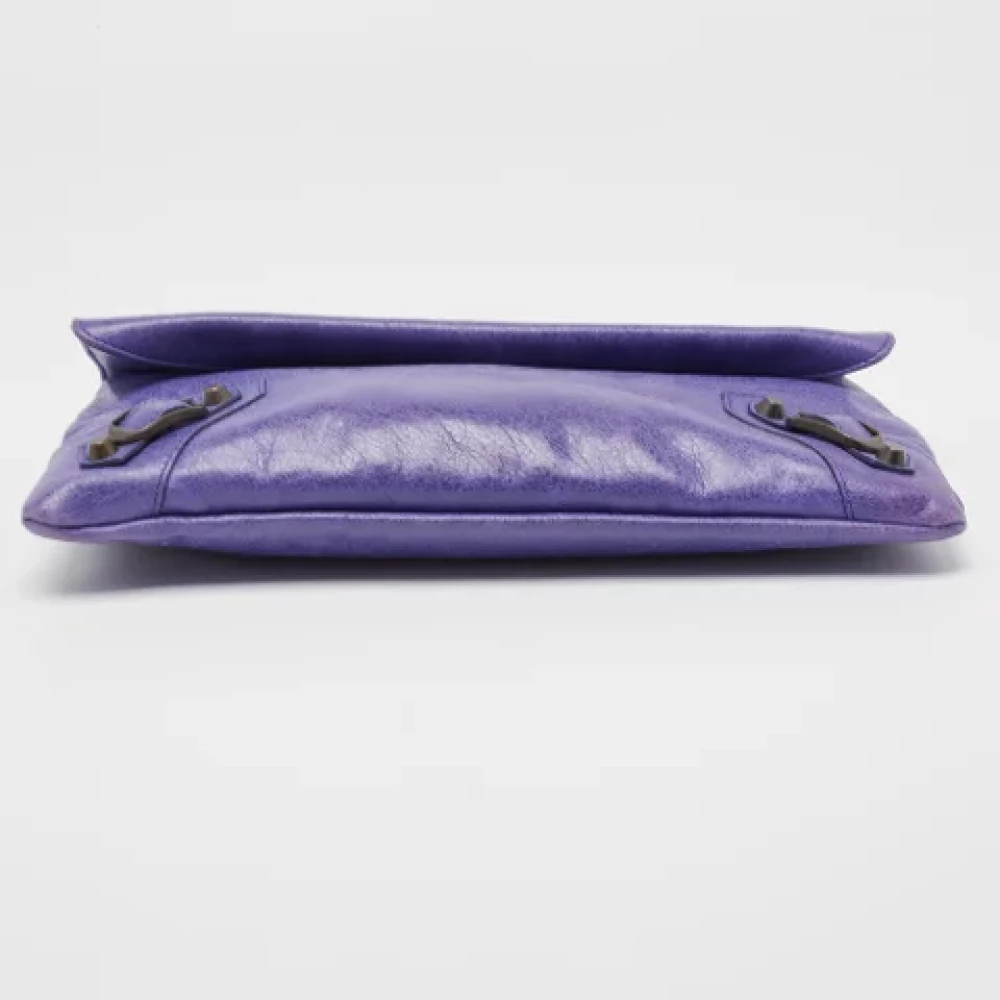 Balenciaga Vintage Pre-owned Leather clutches Purple Dames