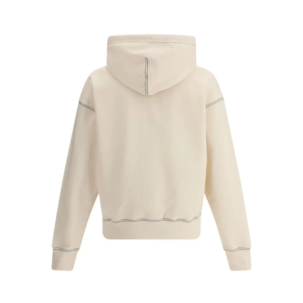 Ami Paris Moderne Hoodie met Logo en Rits Beige Heren