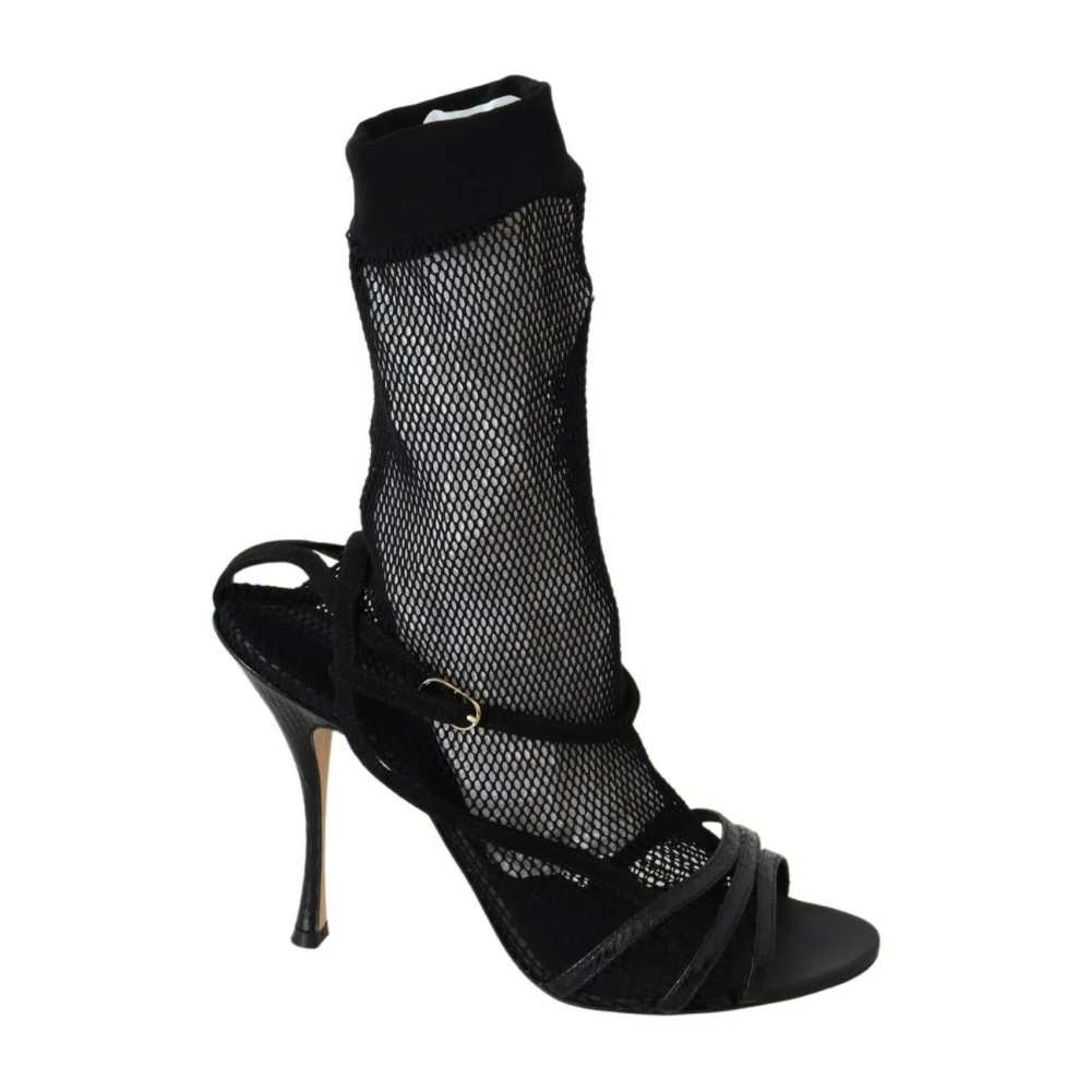 Dolce & Gabbana Women's Black High Heel Sandals With Crossed Straps - High Heel Sandals - 6 1/2 Uk- Shoes