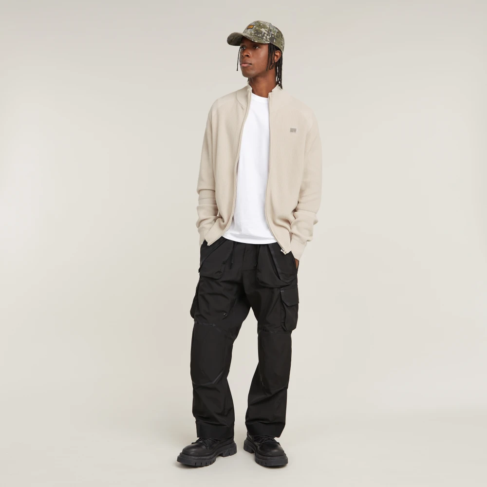 G-Star Klassieke Zip Gebreide Trui Beige Heren