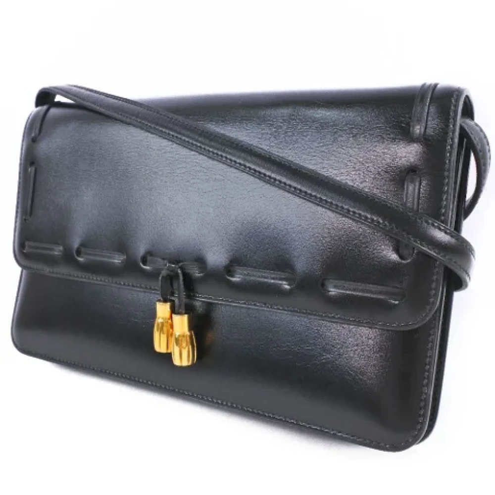 Hermès Vintage Pre-owned Leather shoulder-bags Black Dames