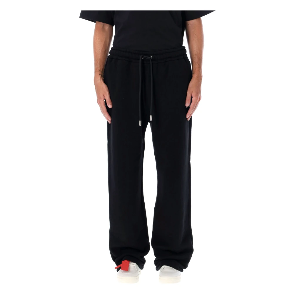 Off White Zwart Wit Windy Arrow Sweatpants Black Heren