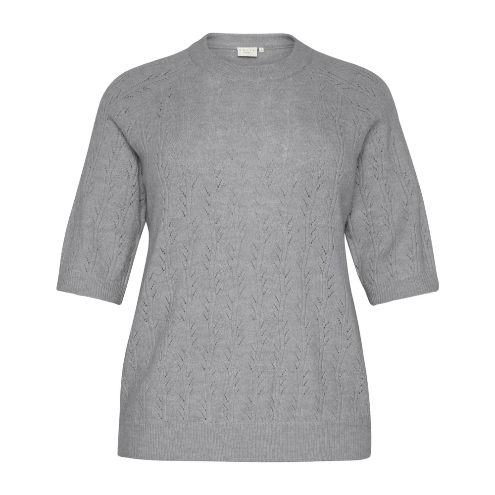 Kaffe Curve Grijze Melange Gebreide Pullover Trui Gray Dames