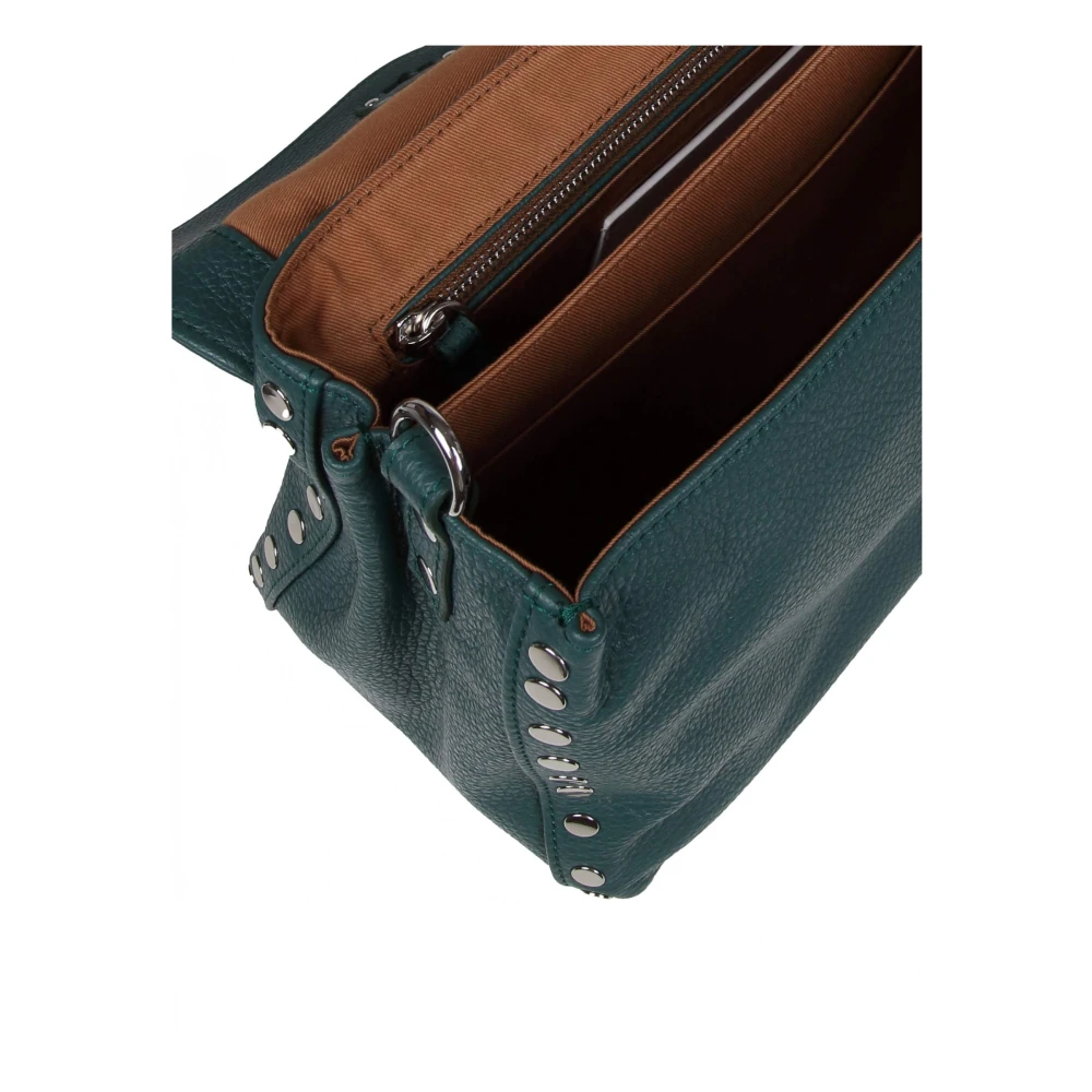 Zanellato Groene Leren Handtas Twist Lock Green Dames