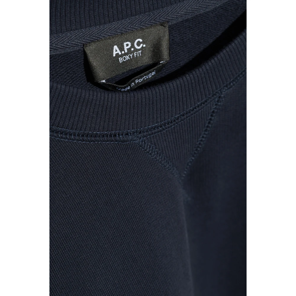 A.p.c. Sweatshirt `Tab` Blue Heren