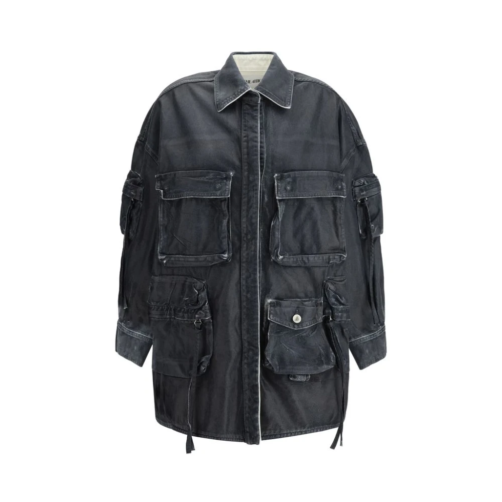 The Attico Fern Denim Jack Black Dames