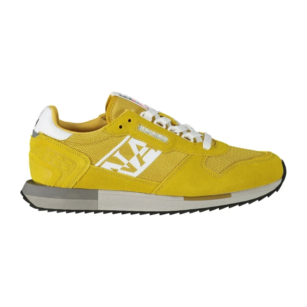 Napapijri Men's Yellow Sporty Lace-Up Shoes With Contrast Details - Sneakers - 11 Uk - Shoes