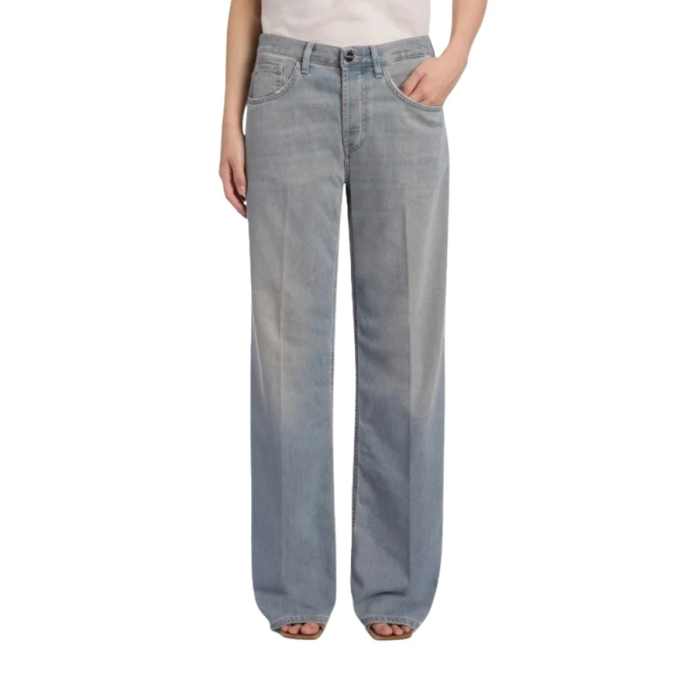 Dondup Women's Blue Jacklyn Wide-Leg Jeans - Straight Fit Jeans - W30 - Jeans