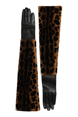 Leopardmönstrade Armbågslånga Handskar