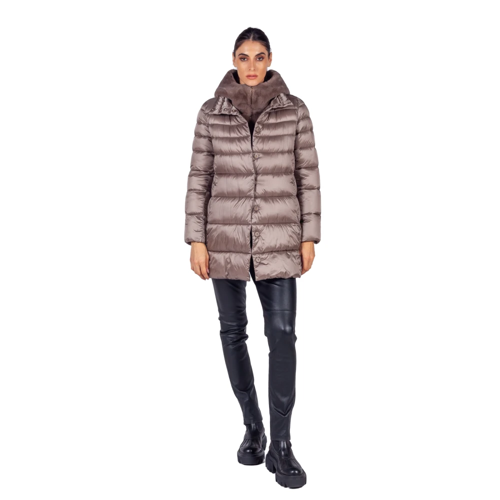 Emme DI Marella Beige Toscana Gewatteerde Jas Beige Dames