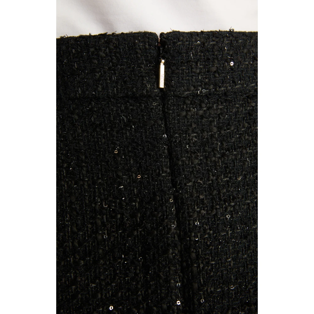 Joop! Tweed Mini Rok met Subtiele Glans Black Dames