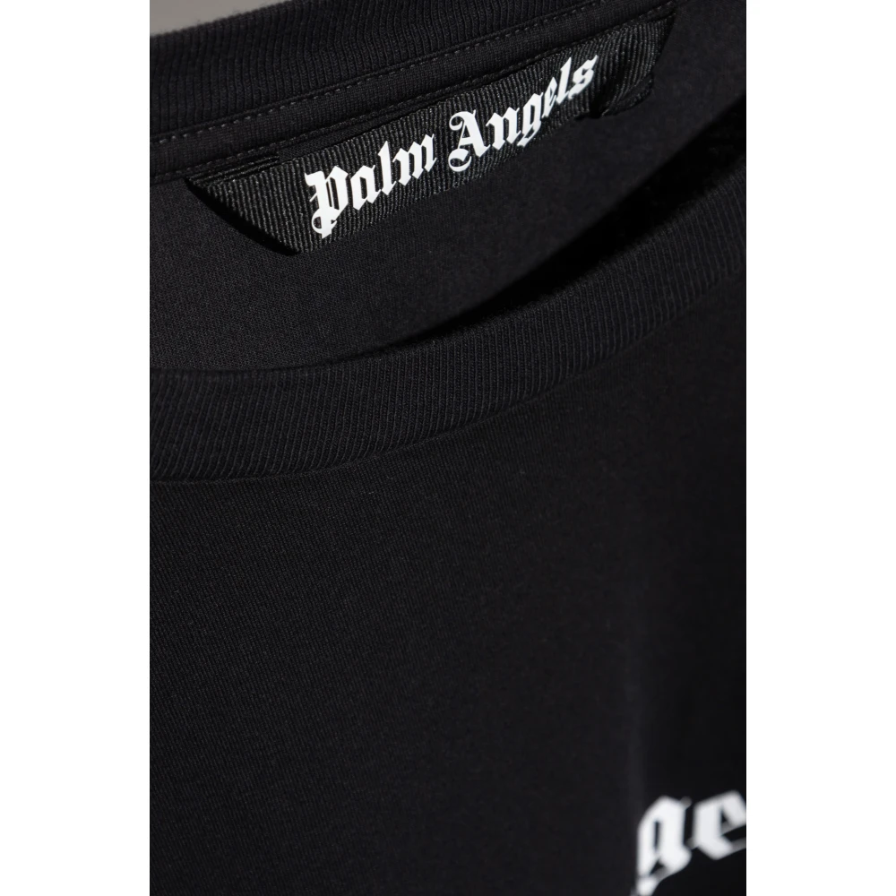 Palm Angels T-shirt met logo Black Heren