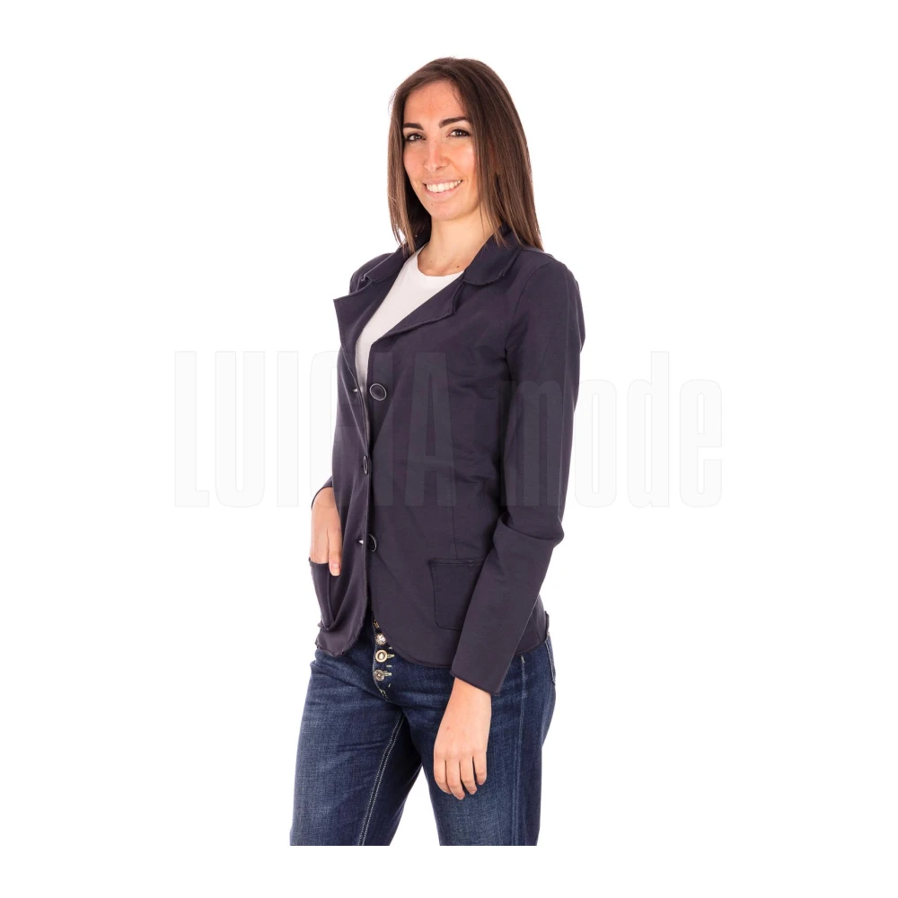 Alpha Studio Dames Jersey Cardigan Blue Dames