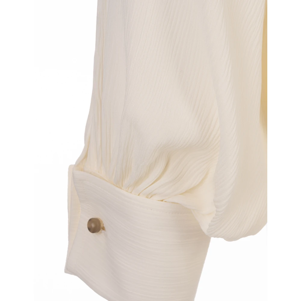 Max Mara Ivoor-witte Zijden Creponne Shirt White Dames