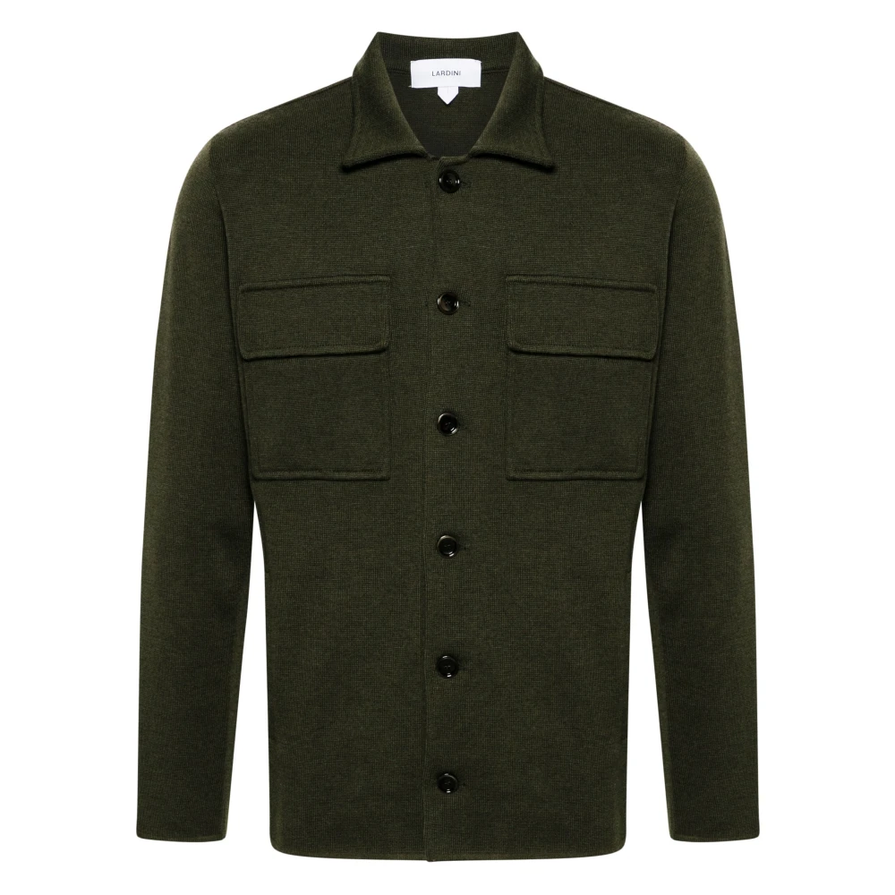 Lardini Wollen Shirtjas Knoopsluiting Green Heren