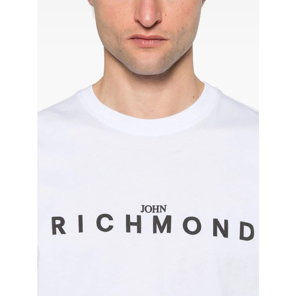 John Richmond Wit T-shirt met uniek ontwerp White Heren