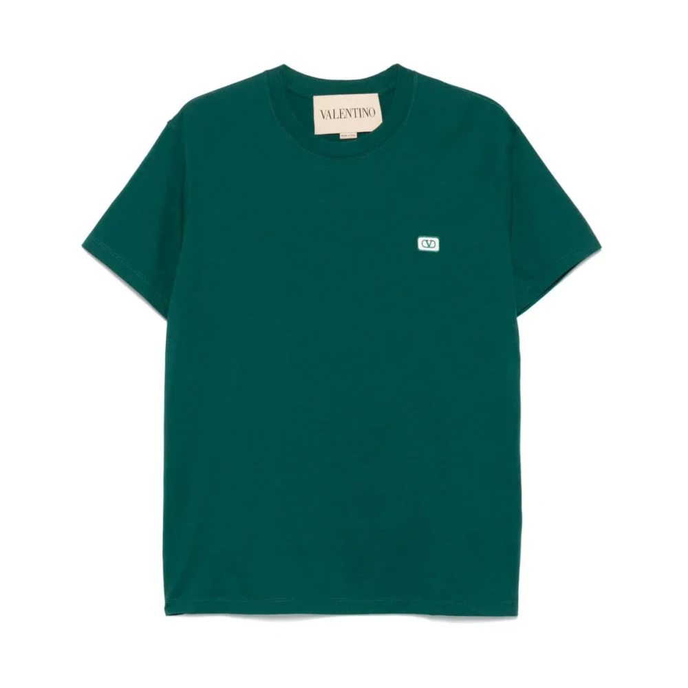 Valentino Garavani Men's Green T-Shirts, 2XL, Vlogo Cotton Jersey T-Shirt