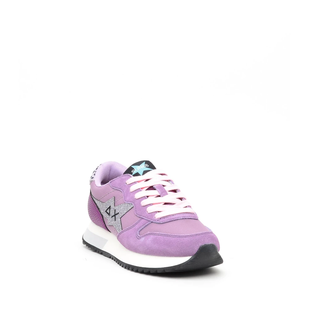 Sun68 Paarse Suède en Stoffen Sneakers Purple Dames