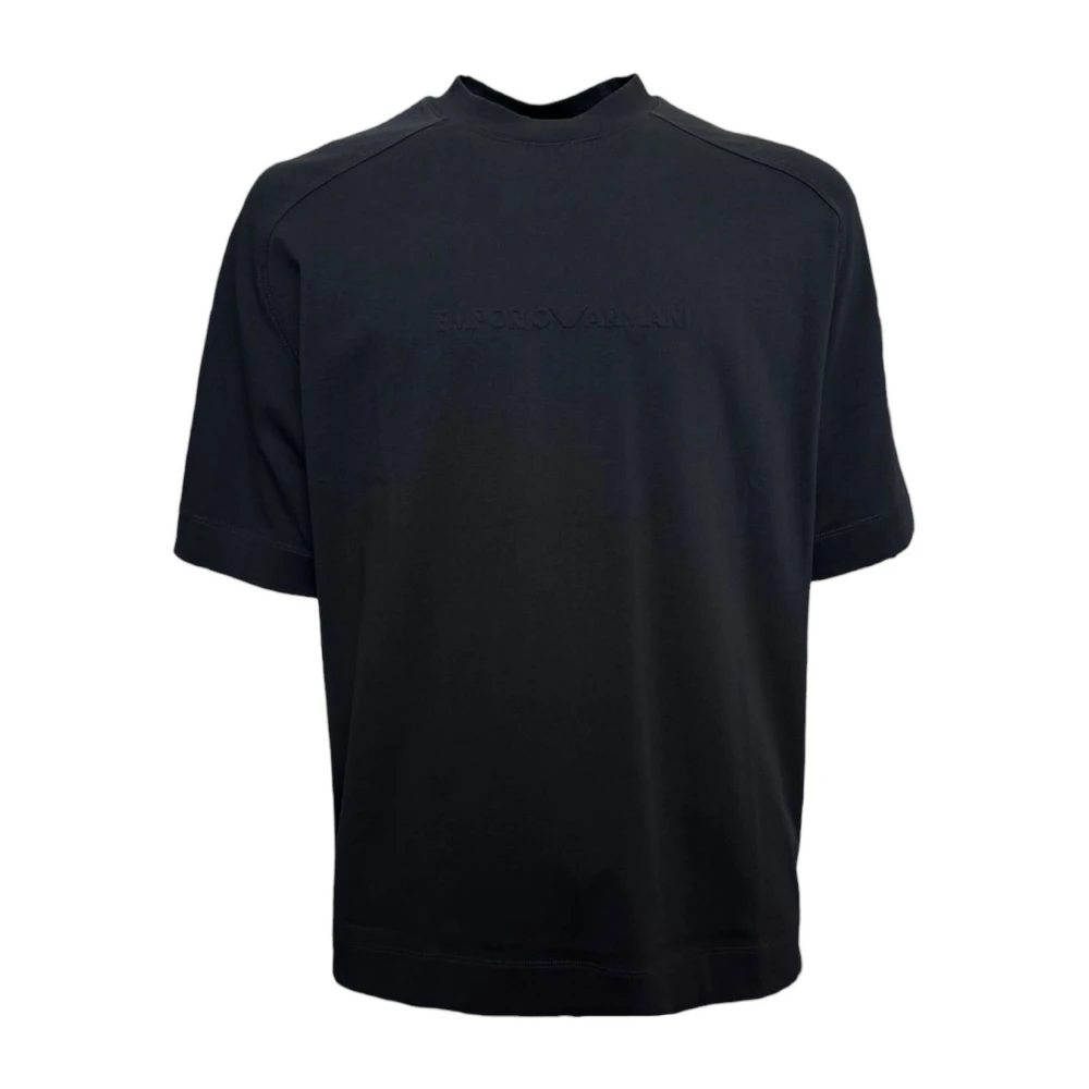 Emporio Armani Mannelijk Blauw Tops Heren, L, Korte Mouw 3D1t761jwzz 0920 T-Shirt