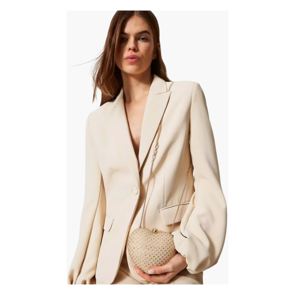 Twinset Hart Riet Clutch Tas met Ketting Yellow Dames