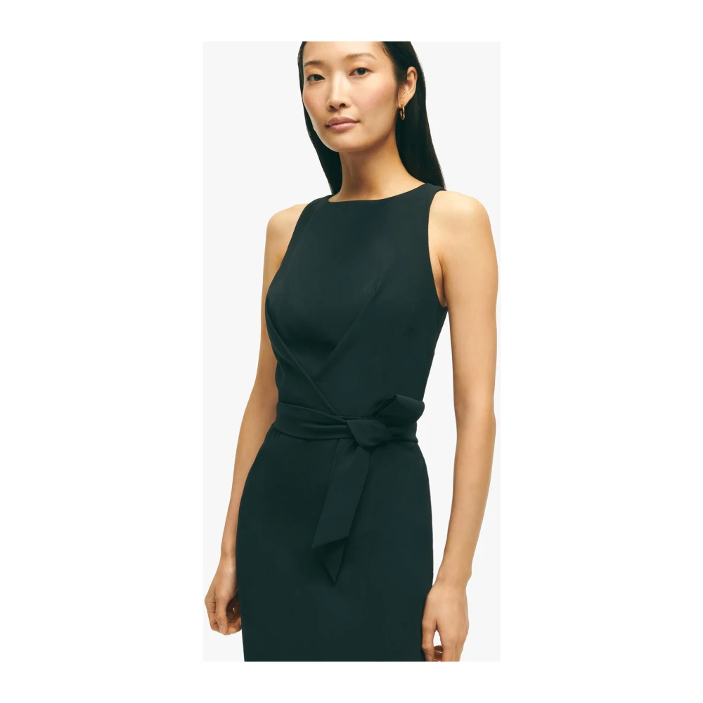 Brooks Brothers Zwarte Stretch Polyester Crêpe Jurk Black Dames