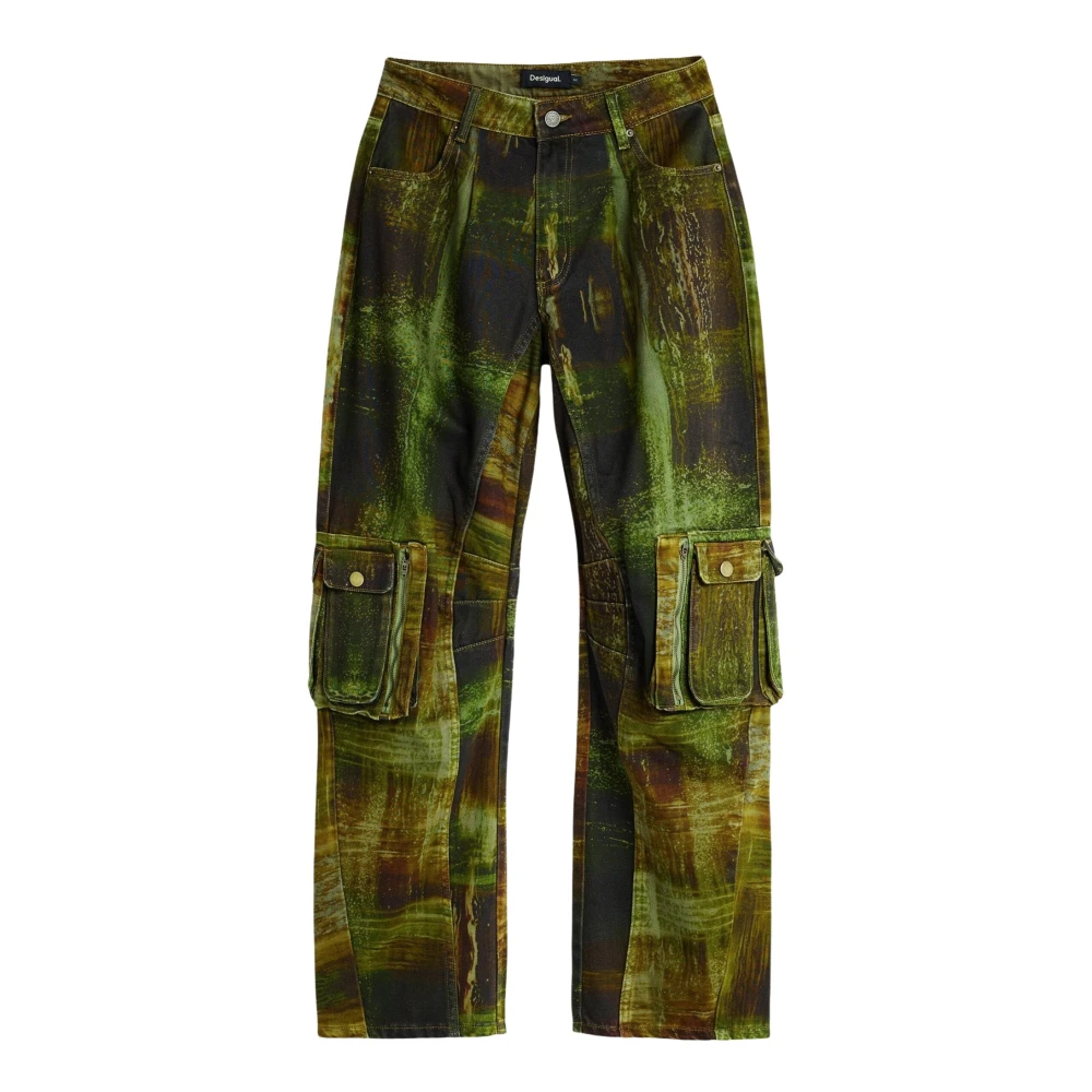 Desigual Cargo Trousers - Female - Wide Trousers - Green - L - Trousers
