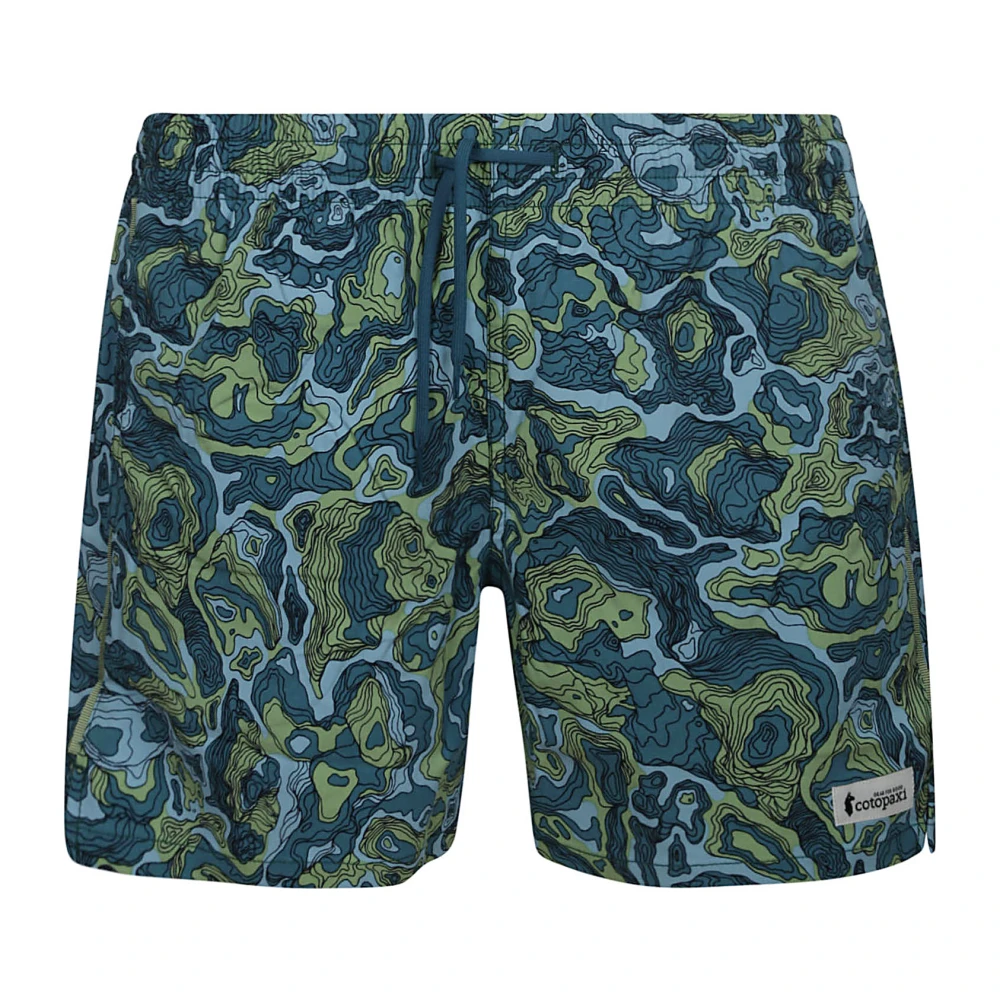 Cotopaxi Men's Blue Green Print Swim Shorts - Beachwear - M - Swimwear