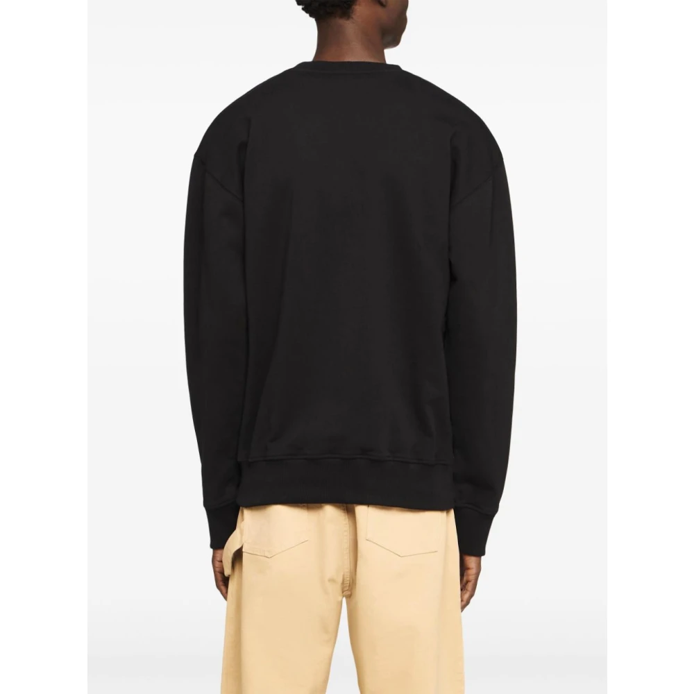 JW Anderson Zwarte Sweatshirt met Unieke Borduursels Black Heren