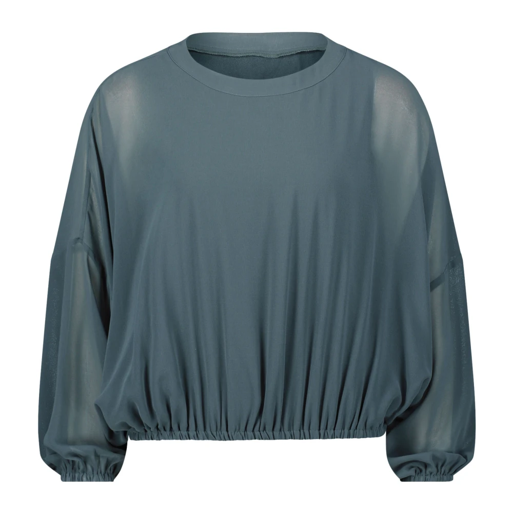 Vera Mont Elegante Oversized Blouse met Ronde Hals Gray Dames
