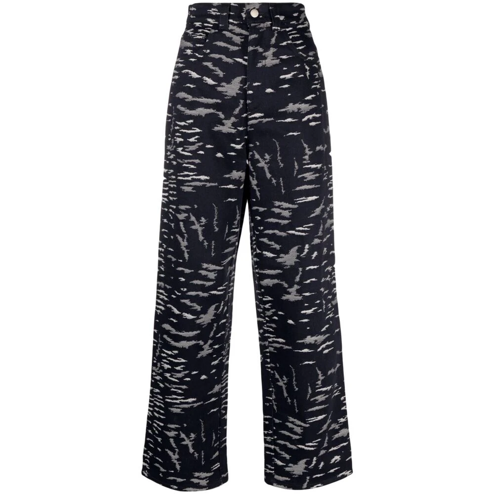 Emporio Armani Midnight Blue Jacquard Straight-Leg Jeans Blue Dames