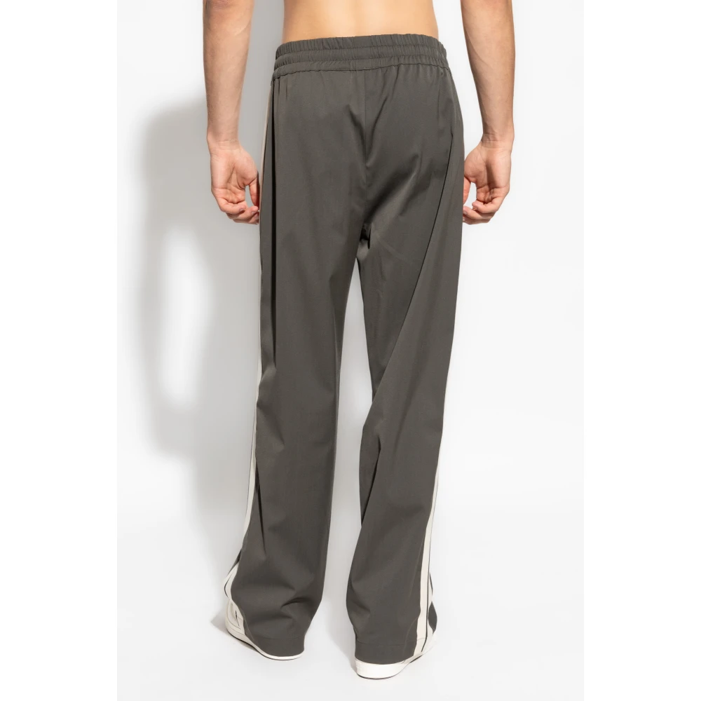 Palm Angels Broek met geborduurd logo Green Heren