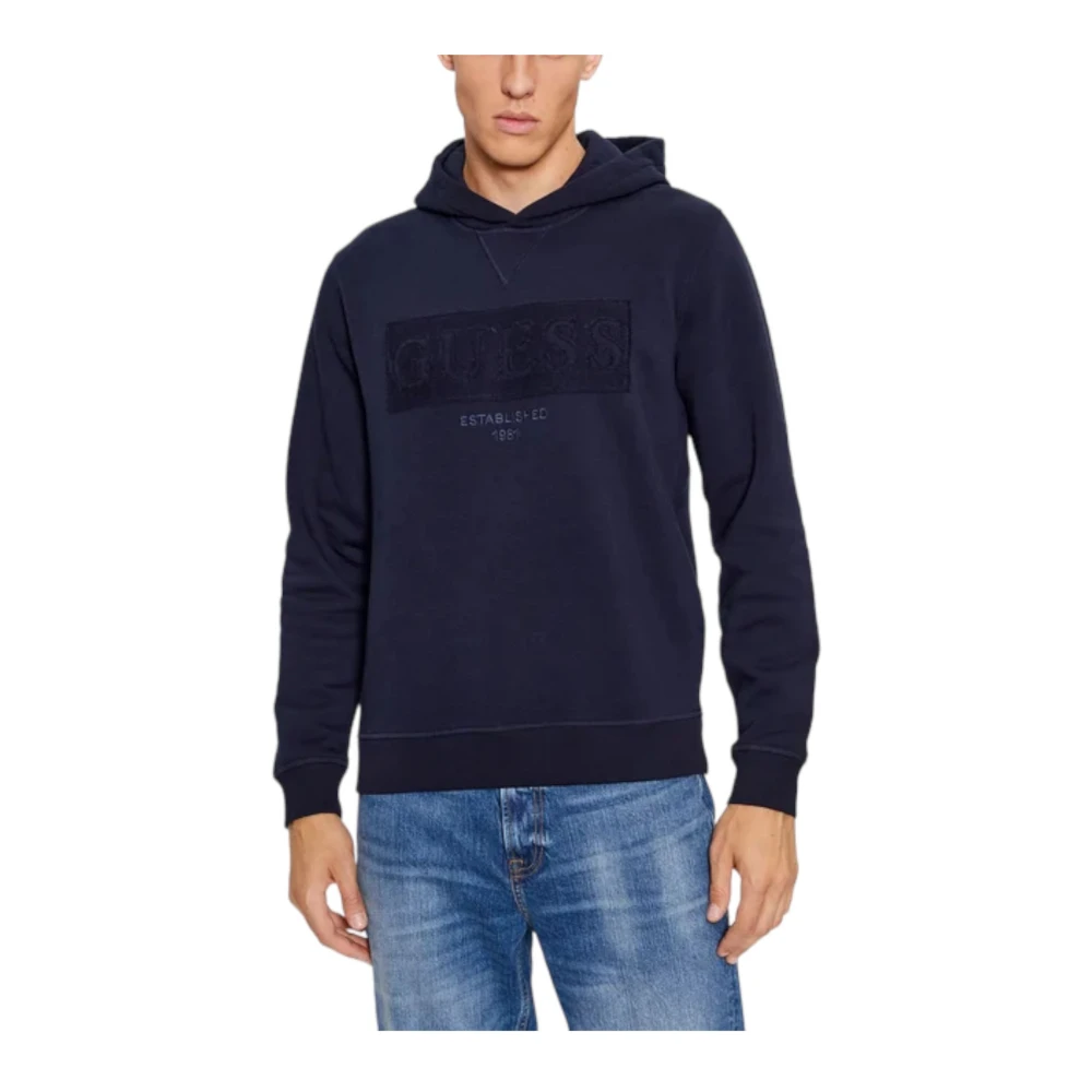Guess Hoodie Blue Heren