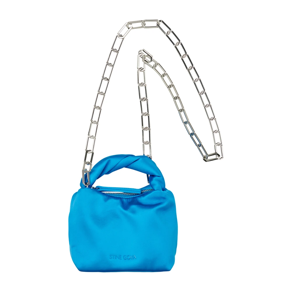 Stine Goya Blue Mini Bags, Female, One Size, Satin Micro Hobo Bag