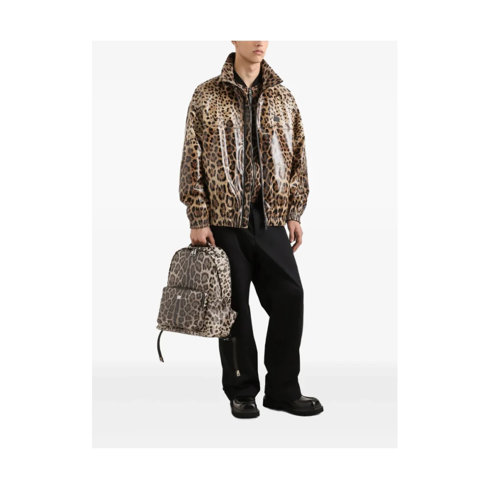 Dolce & Gabbana Animalier Bruine Ritsjas Brown Heren