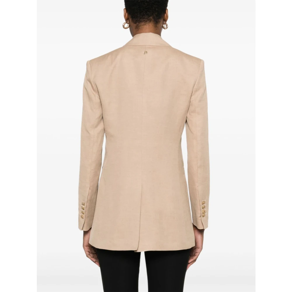 Dondup Beige Jas met Logo Jacquard Voering Beige Dames