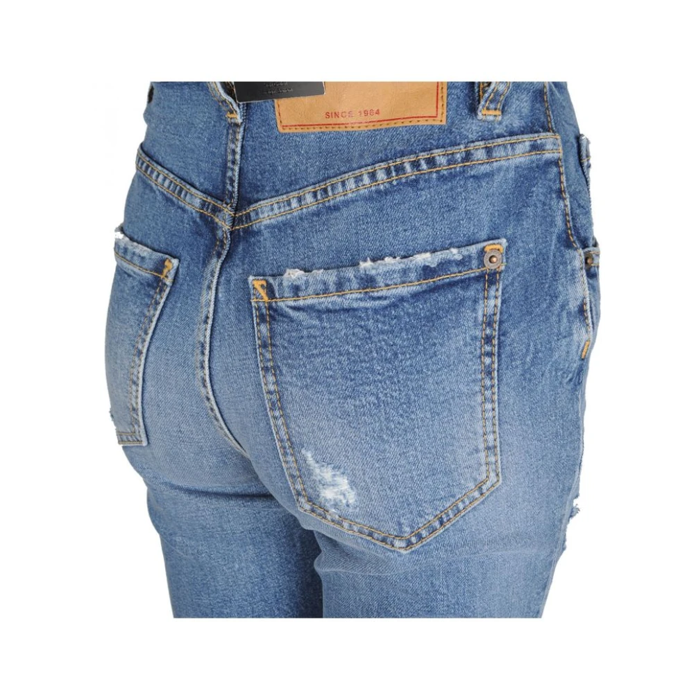 Dsquared2 High Waist Straight Leg Jeans Blue Dames
