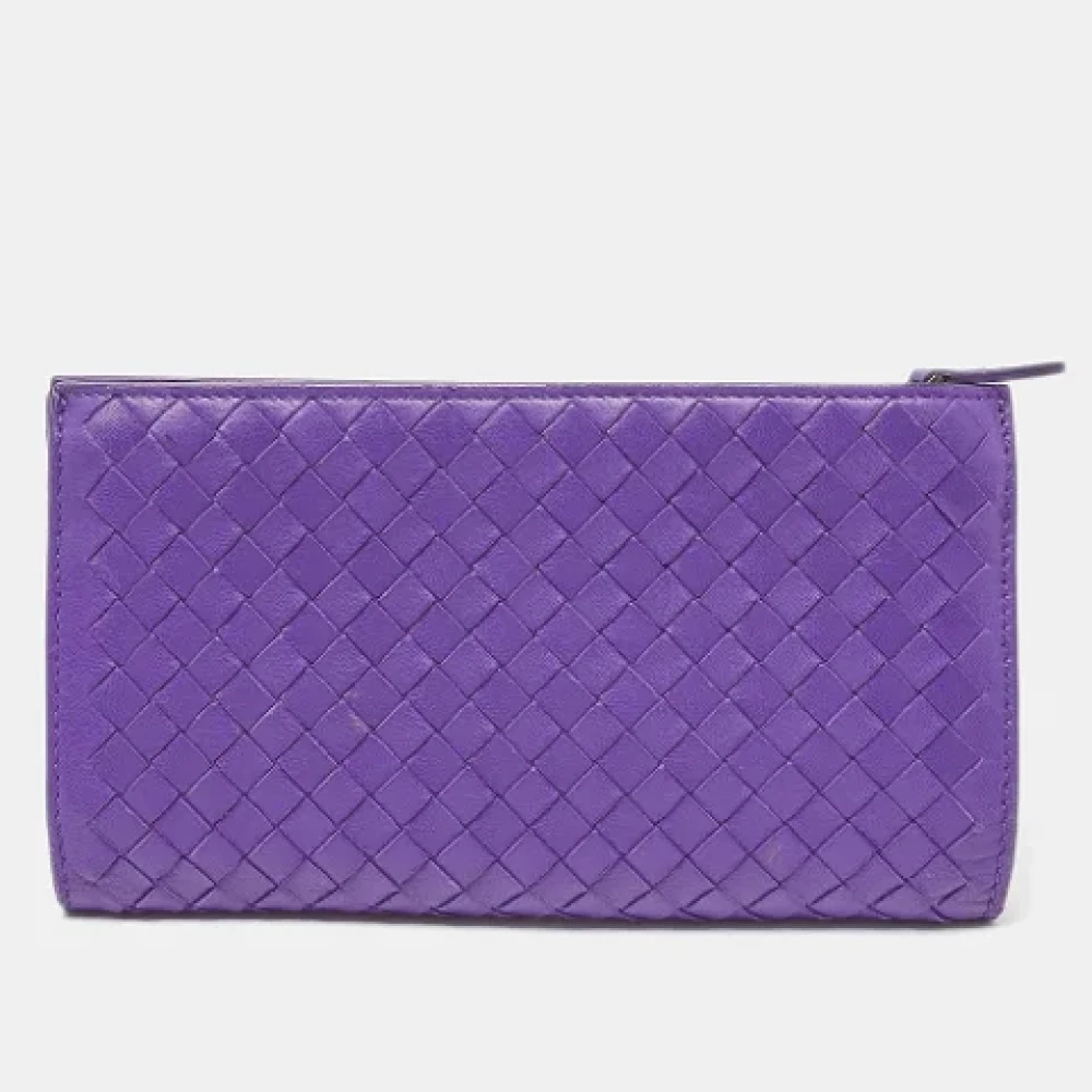 Bottega Veneta Vintage Pre-owned Leather wallets Purple Dames