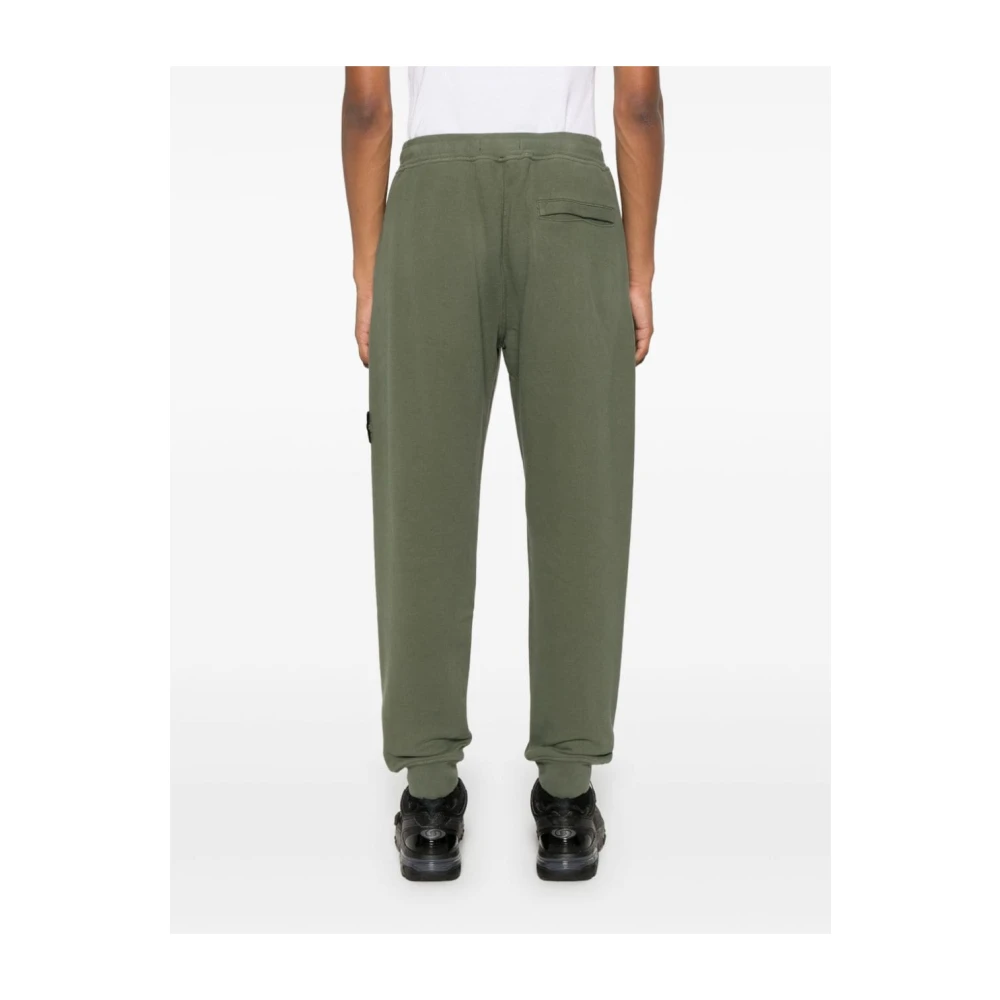 Stone Island Groene broek met kompasbadge Green Heren