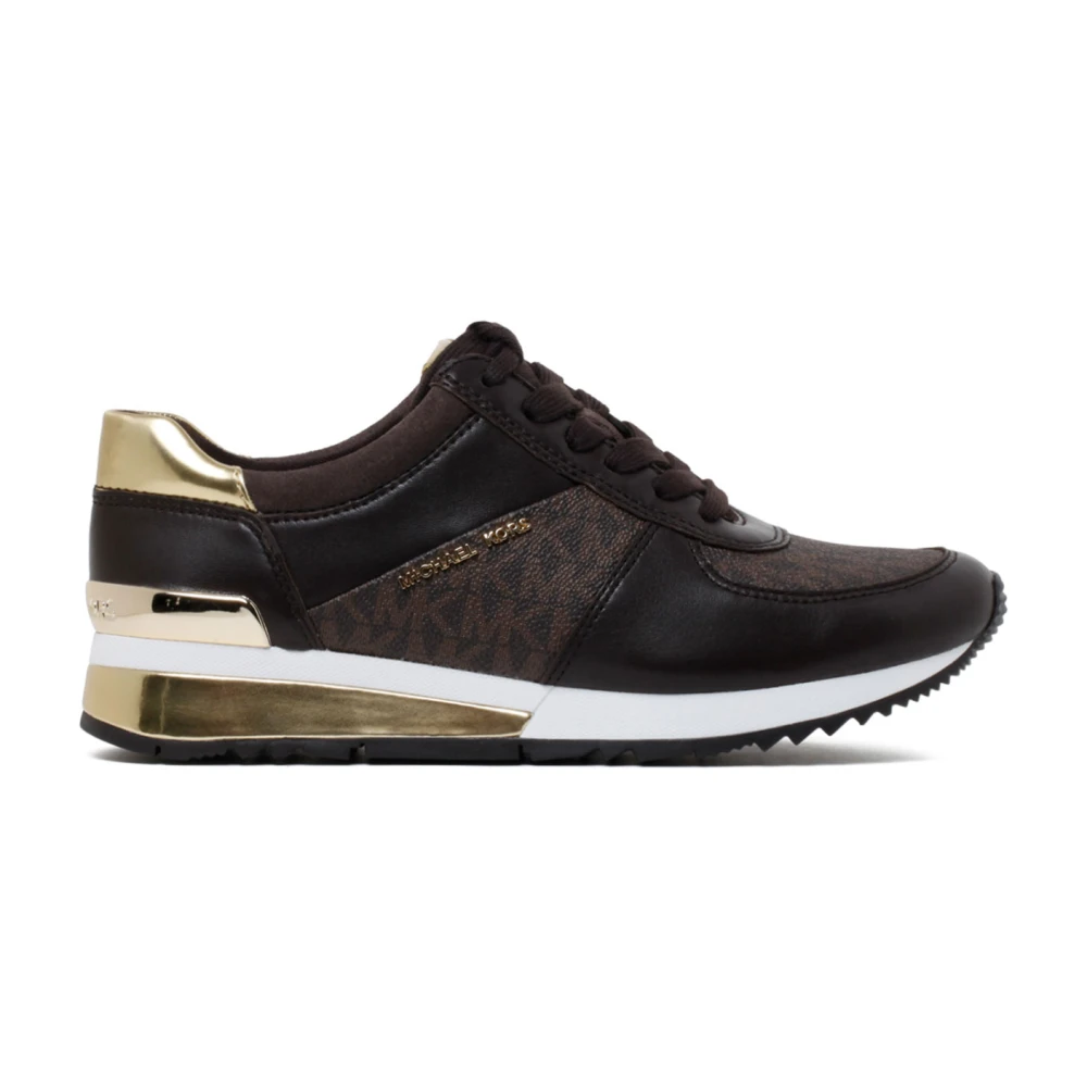Michael Kors Allie Sneakers met Monogrampatroon Dames Schoenen Bruin