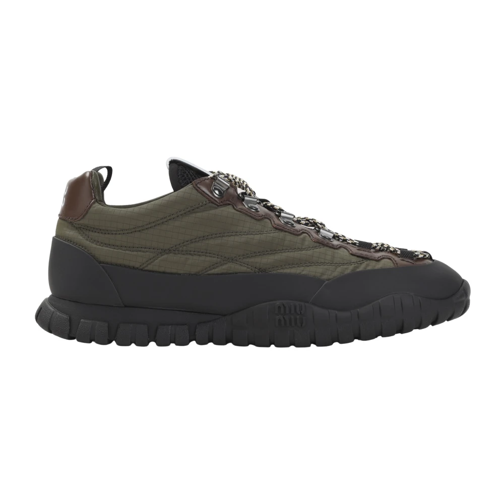 Miu Miu , Sneakers, Female, Green, 3 Uk, Technical Fabric Trainers